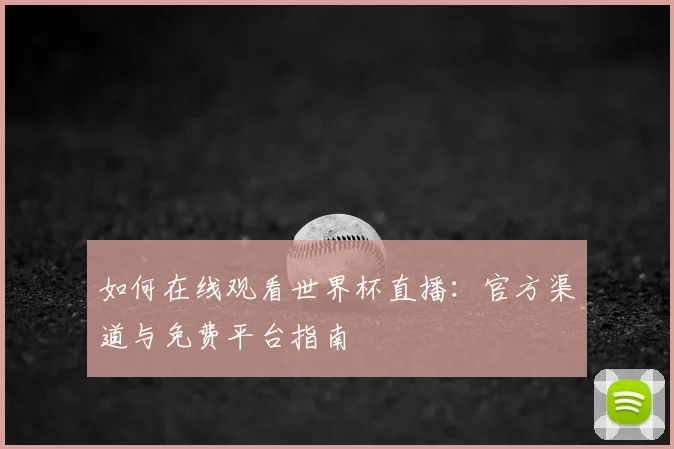 如何在线观看世界杯直播：官方渠道与免费平台指南